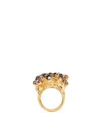 Alexander McQueen | Metallic Cherry Blossom Crystal Skull Ring | Lyst