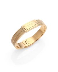 Michael Kors | Metallic Faux Horn Plaque Bangle Bracelet | Lyst