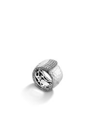 John Hardy | Metallic Classic Chain Wide Overlap Band Ring | Lyst