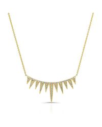 Anne Sisteron - 14kt Yellow Gold Diamond Spiked Tiara Necklace - Lyst