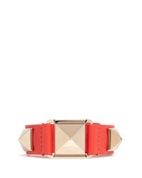 Valentino | Metallic 'rockstud' Macro Leather Bracelet | Lyst