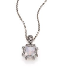 John Hardy | Metallic Classic Chain Moon Quartz, Diamond & Sterling Silver Cushion Pendant Necklace | Lyst