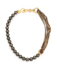 Stephanie Kantis | Metallic Allure Green Moss Agate & Hematite Beaded Necklace | Lyst