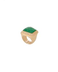 Trina Turk | Green Lg Square Stone With Pave | Lyst