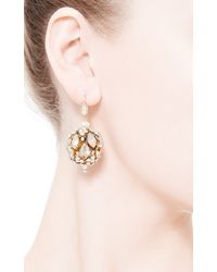 Bijoux Heart | Metallic Round Crystal Drop Earrings | Lyst