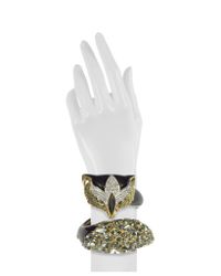 Roberto Cavalli - Metallic Fox Brass And Crystal Bracelet - Lyst