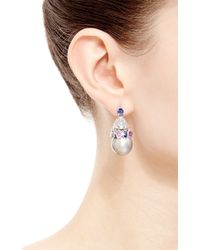 Gioia | Multicolor Tahitian Baroque Pearl, Pink And Blue Sapphire, And Diamond Earrings | Lyst
