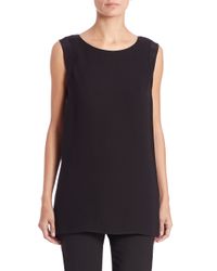 Lafayette 148 New York | Black Sasha Silk Long Blouse | Lyst