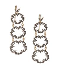 Mizuki | Diamond, 14k Yellow & 14k Blackened Gold Link Drop Earrings | Lyst