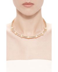 Fallon | Metallic Pave Barbed Wire Collar Necklace | Lyst