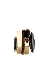 Iosselliani | Metallic Decò Crystal Ring | Lyst