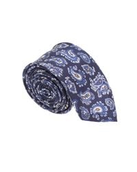 Dell'Oglio - Blue Cashmere Print Silk Tie for Men - Lyst