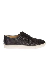 Santoni - Brown Weaved Leather Gloria Monkstrap for Men - Lyst