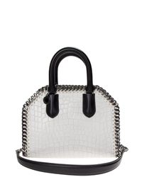 Stella McCartney - White Ivory Falabella Faux Leather Crocodile Effect Bag - Lyst