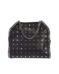 Stella McCartney | Black Falabella Mini Tote Bag With Stars Studs | Lyst