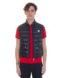 Moncler - Blue Nylon Quilted Padded Gilet for Men - Lyst