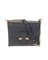 Alexander McQueen | Black Leather Twin Skull Mini Bag With Gold Chain | Lyst