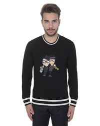 Dolce & Gabbana | Black Wool Sweater With Jazz Embroidery for Men | Lyst