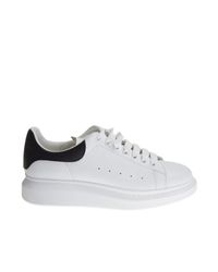 Alexander McQueen | White Leather Sneakers With Black Details for Men | Lyst