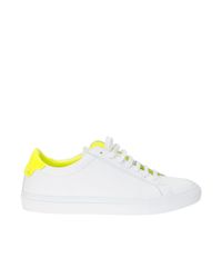 Givenchy - White Leather Sneakers With Yellow Insert - Lyst