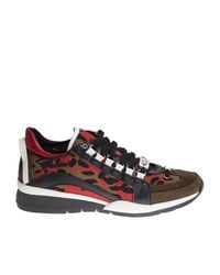 DSquared² | Leather And Chamois Multicolor 551 Sneakers for Men | Lyst