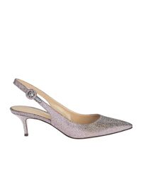 Gianvito Rossi - Metallic Silver Lurex And Leather Anna Chanel Shoes - Lyst