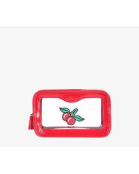 Anya Hindmarch - Red Leather And Pvc Clutch - Lyst