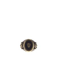 Alexander McQueen - Metallic Enamelled Metal Ring for Men - Lyst