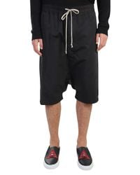 Rick Owens - Black Low Crotch Cotton Shorts for Men - Lyst