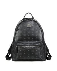 MCM | Black Stark Coated Canvas Monogram Backpack for Men | Lyst