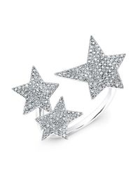 Anne Sisteron - Metallic 14kt White Gold Diamond Triple Star Ring - Lyst