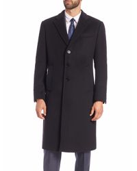Armani | Black Wool-cashmere Coat for Men | Lyst