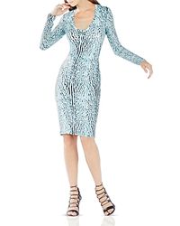 BCBGMAXAZRIA | Blue Torie Cheetah-print Body-con Dress | Lyst