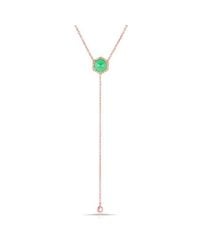 Anne Sisteron - Green 14kt Rose Gold Chrysophase Diamond Flirt Necklace - Lyst