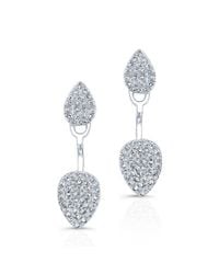 Anne Sisteron | 14kt White Gold Pear Shaped Floating Earrings | Lyst