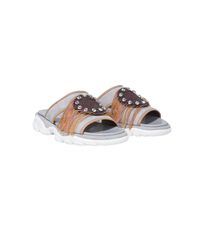 Dorothee Schumacher - Gray Wild Embroidery Embroidery Badge Sports Slide - Lyst