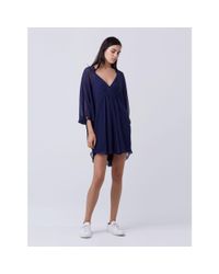 Diane von Furstenberg | Blue Fleurette Silk Chiffon Kaftan Dress | Lyst