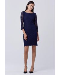 Diane von Furstenberg | Blue Zarita Long Lace Dress | Lyst