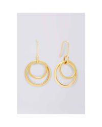 Diane von Furstenberg | Metallic Gold Double Hoop Earring | Lyst