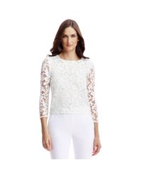 Diane von Furstenberg | White Dvf Belle Embellished Lace Top | Lyst