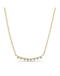 Anne Sisteron - 14kt Yellow Gold Diamond Triangle Crescent Necklace - Lyst