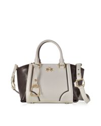 La Martina | Alfonsina Off White And Brown Leather Medium Handbag | Lyst