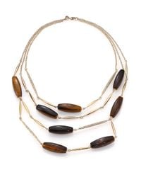 Alexis Bittar | Metallic Miss Havisham Jagged Tiger's Eye & Crystal Spear Multi-strand Necklace | Lyst