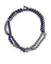 St. John | Blue Pearl Two-tone Rope Necklace | Lyst