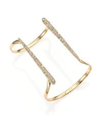 Alexis Bittar | Metallic Miss Havisham Jagged Crystal Parallel Line Open Cuff Bracelet | Lyst
