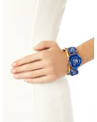 Oscar de la Renta | Blue Resin Rose Bracelet | Lyst