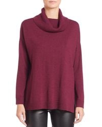 Eileen Fisher | Purple Merino Wool Turtleneck Boxy Top | Lyst