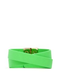 Valentino | Green Rockstud Double Wrap Hinge Leather Bracelet | Lyst
