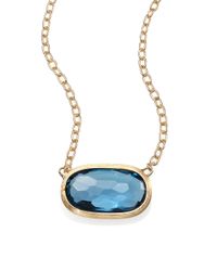 Marco Bicego | Delicati London Blue Topaz & 18k Yellow Gold Pendant Necklace | Lyst