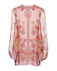 Giamba | Pink Liberty Silk Georgette Blouse | Lyst